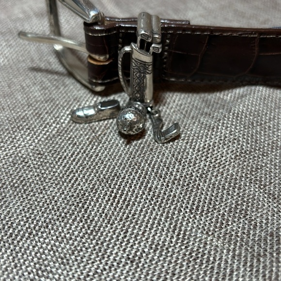 Brighton Womens Leather Belt Size S 28 Brown Reptile Golf Charm C3008 main image 6